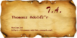 Thomasz Adolár névjegykártya